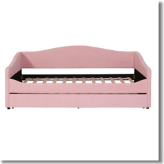 Pink Frame Beds Hokku Designs Teddy Fleece Upholstered Daybed Twin Pink Frame Bed