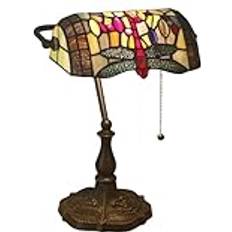 Craftmade Rustik Tiffany Lampa Dragonfly Design Bordslampa