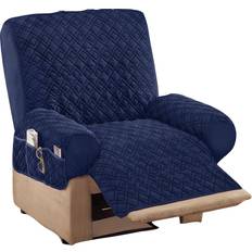 Collections Etc Diamond Quilted Stretch Recliner Navy Loose Armchair Cover