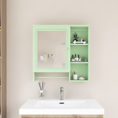 Green Bathroom Mirror Cabinets Winston Porter 29 Inch Rectangular MDF Medicine Cabinet