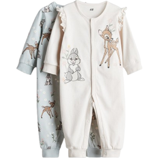 Night Garments Children's Clothing H&M Printed Pyjamas 2-pack - Light Blue/Bambi