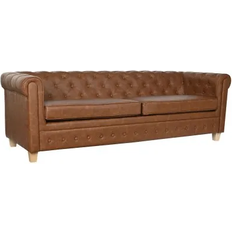 Home ESPRIT Vintage Brown/Nature Sofa 218cm 3 personers
