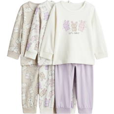 Organic Cotton Night Garments H&M Baby Cotton Pyjamas 3-Pack - Light Purple/Bunnies