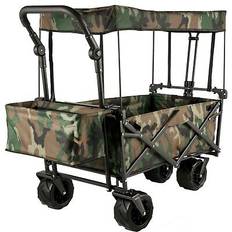collapsible folding wagon with removable canopy, heavy duty foldable wagon Camouflage