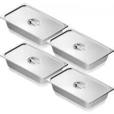 Einsätze VEVOR Hotelpfannen Gastronormbehölter Edelstahl 530x326x107mm 13,9L Deckel Dünsteinsatz