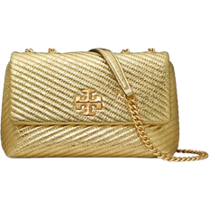 Tory Burch Small Kira Moto Quilt Metallic Convertible Shoulder Bag - Gold