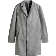 Herren - Polyester Mäntel H&M Slim Fit Wool-Blend Coat - Grey Marl