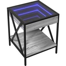 vidaXL With Infinity LED Grey Sonoma Sängbord 40x40cm