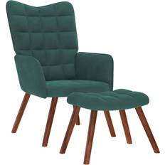 vidaXL Velvet Dark Green Fåtölj 95.5cm 2st