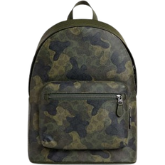 Green Backpacks Coach West Backpack In Signature Camo Print - Signature Canvas/Qb/Dark Shamrock Multi