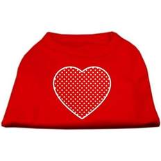 Pets Mirage Pet Products Dog Cat Shirt Screen Printed Swiss Dots Red Heart