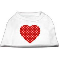 Pets Mirage Pet Products Dog Cat Shirt Screen Printed Swiss Dots Red Heart