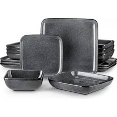 Stoneware Dinnerware of 16 Grey