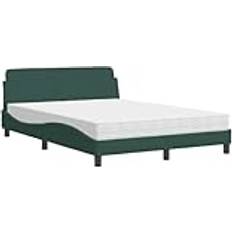 140 cm Betten-Sets vidaXL Bett Mit Matratze 140x190 cm Dunkelgrün Betten-Sets