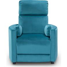 Reclining Chairs - Velvet Armchairs Langley Street Velvet Manual Recliner Chair Teal 106cm H X 88cm W X 92.5cm D Armchair