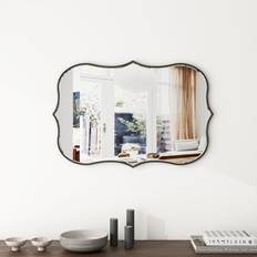Blue Elephant Scalloped Wood Framed Mounted Accent 90cm H x 60cm W x 1.5cm D Wall Mirror