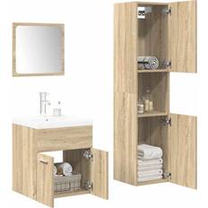 Muebles de Baño vidaXL Sonoma Oak 4 Piece Bathroom Vanity Set