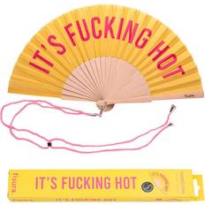 Yellow Globes Fisura Original Folding Fan with Message Hot Yellow Globe