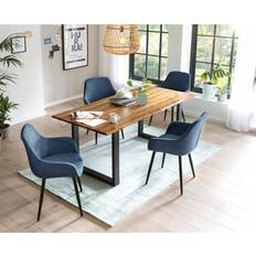 SalesFever 5-Piece Dark Blue Dining Set 5pcs
