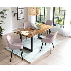 SalesFever 5-Piece Rose 75cm x 180cm x 90cm D Dining Set 5pcs