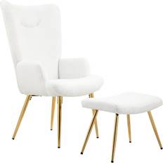 Homcom Sherpa White Fåtölj 111cm 2st