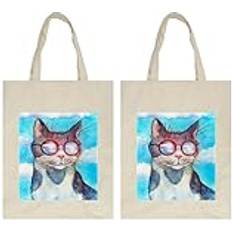 VAPOKF Reusable Grocery Tote Bag - Beige