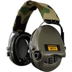 Sordin Supreme PRO X SOR75302-X-G-S Active Adjustable Ear Muffs Hearing Protection Gel Seals Camo Canvas Headband and Green Cups