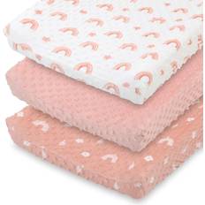 Rainbow Floral Changing Pad Cover 3pcs