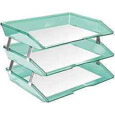 Green Letter Trays Inbox Zero Acrimet Facility 3 Tier Letter Tray 9.25 H x 14.0 W x 10.5 D