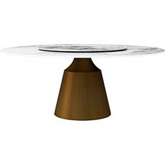 Stone Dining Tables Hokku Designs W112593258 Bronze/White Dining Table