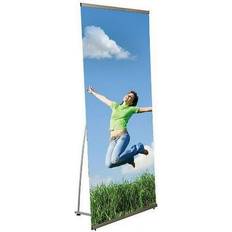 Silver Leaflet Stands Freestanding Quick Banner Stand 79.92 H x 31.73 W x 20.08 D