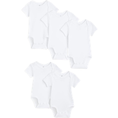 H&M Short-Sleeved Bodysuits 5-pack - White