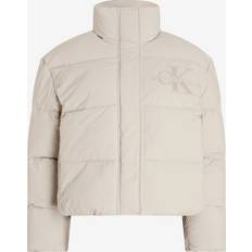 Calvin Klein Relaxed Chenille Logo Puffer Jacket - Pelican