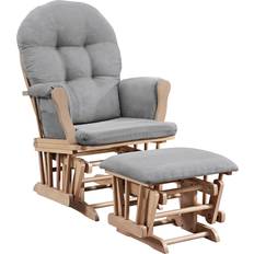 Gray Rocking Chairs Windsor Glider And Ottoman Natural/Gray Rocking Chair 39.5"