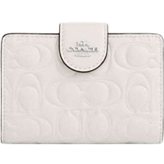 Coach Medium Corner Zip Wallet In Signature Leather - Smooth Leather/Silver/Chalk