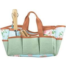 Jute Garden Tools Bag with Rose Print 29 x 24 x 25 cm