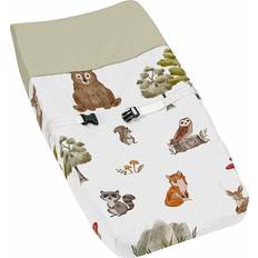 Multicolored Accessories Sweet Jojo Designs Watercolor Woodland Forest Animals Collection Changing Pad Cover