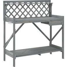vidaXL Potting Table with Trellis Plantebord