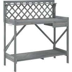 Brown Potting Benches vidaXL Potting Table with Trellis