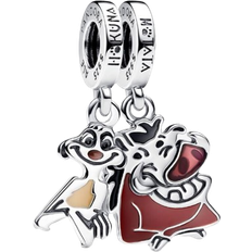 Pandora Disney The Lion King Timon & Pumbaa Splittable Dangle Charm -Silver/Multicolour