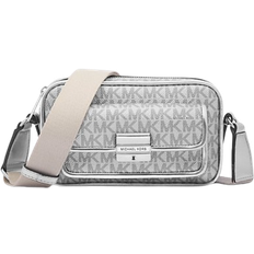 Michael Kors Bradshaw Extra Small Metallic Signature Logo Camera Crossbody - Silver