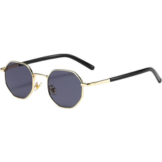 TYUVIVO Retro Polygon Sunglasses Gold/Grey