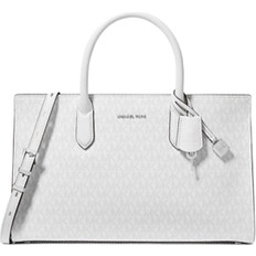 Michael Kors Scarlett Medium Signature Logo Satchel - Optic White/Aluminium