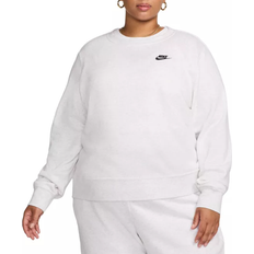 Nike Sportswear Club Fleece Women's Crew-Neck Sweatshirt Plus Size - Birch Heather/Black