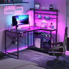 42 L Gaming Desk Carbon Fiber Black