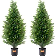 VEVOR Cedar Topiary Tree 36 inch Tall Set of 2 Artificial Plant