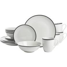 10 Strawberry Street Café Stripe Dinnerware Piece Dinner Set 16pcs