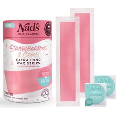 Nad's Extra Long Waxing Strips Kit with 20 Calming Oil Wipes