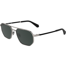 Sunglasses Calvin Klein Unisex Squared Sunglasses - Metal Ruthenium