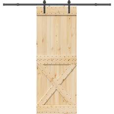 vidaXL Med Beslag 85x210 cm Massiv Furu Skjutdörr (x)